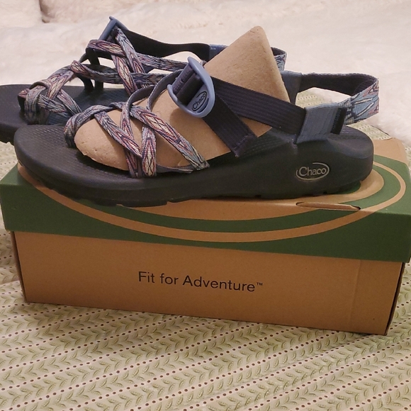 Chaco's Zcloud 2 Stylish Women's Sandals in Black‎ and Laced Agua - Picture 5 of 10
